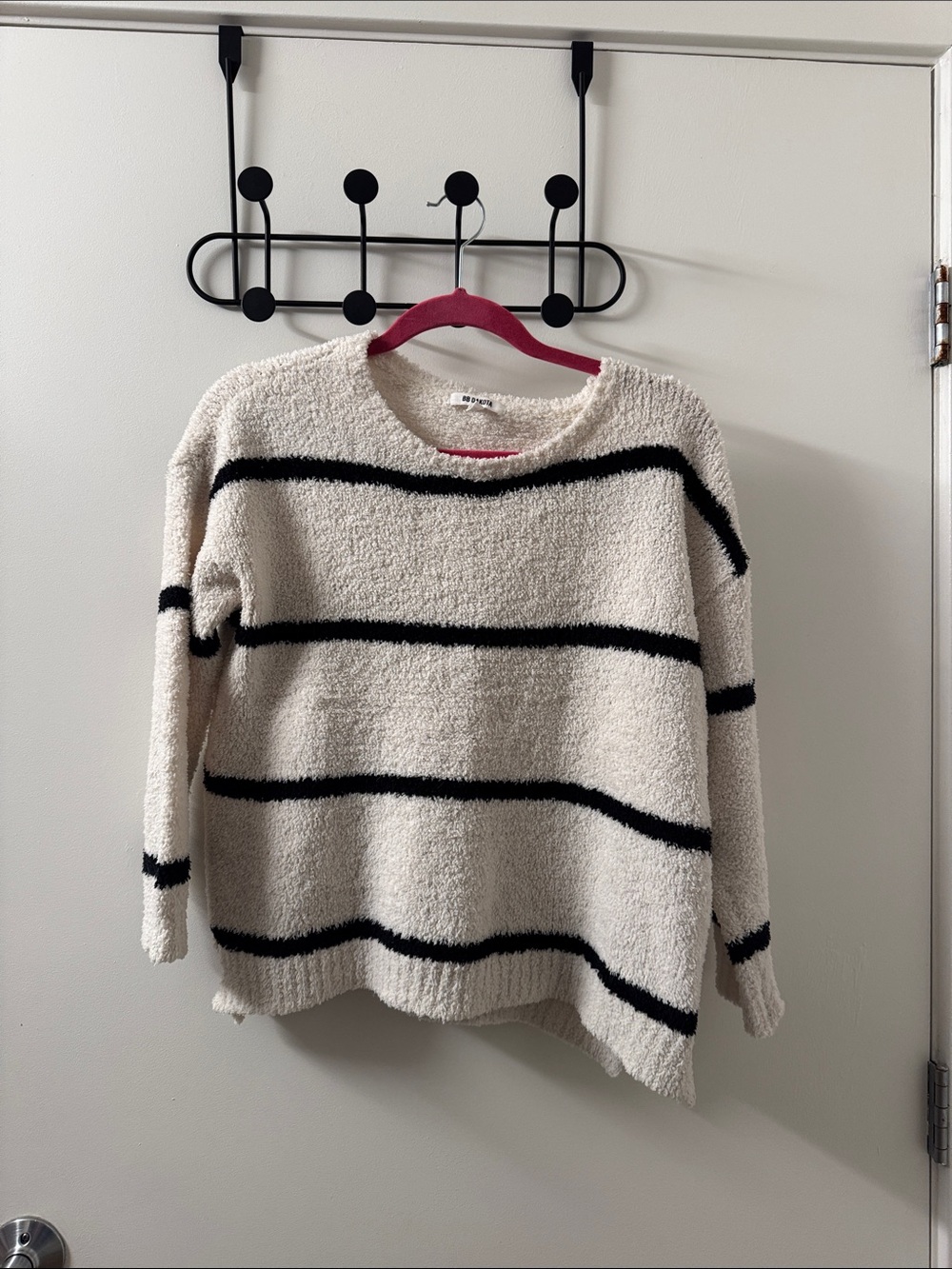 Anthropologie Cozy Cream & Black Striped Women's Sweater